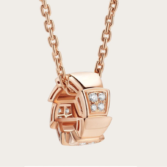 [Jesse jewelry]SERPENTI PEDANT DIAMOND PINK GOLD NECKLACE