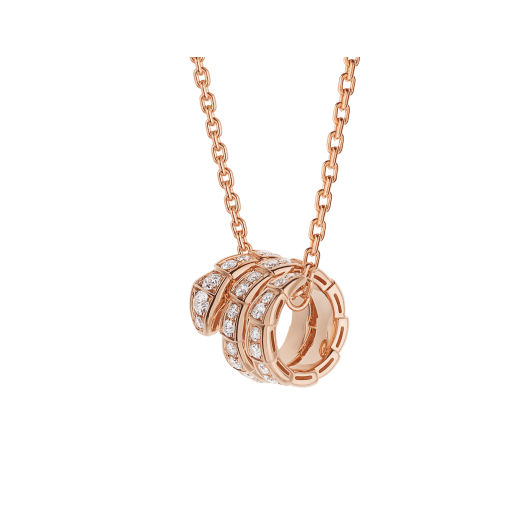 [Jesse jewelry]SERPENTI PINK GOLD NECKLACE DOUBLE RING DIAMOND