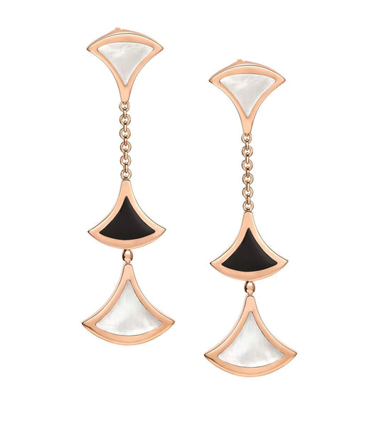 [Jesse jewelry]DREAM EARRINGS 3 MOTIFS ONYX MOP PINK GOLD