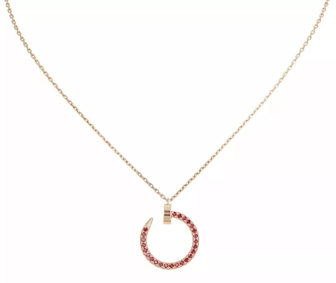 [Jesse jewelry]JUSTE NECKLACE GOLD RED DIAMONDS