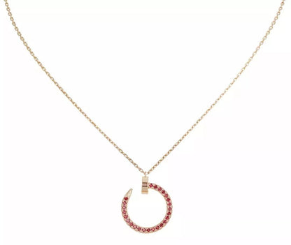 [Jesse jewelry]JUSTE NECKLACE GOLD RED DIAMONDS