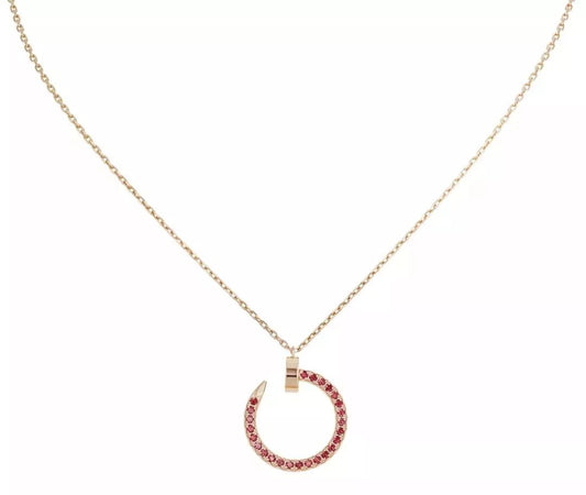 [Jesse jewelry]JUSTE NECKLACE GOLD RED DIAMONDS