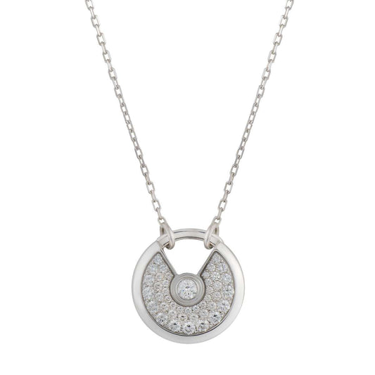 [Jesse jewelry]AMULETTE SILVER FULL DIAMOND NECKLACE