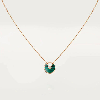 [Jesse jewelry]AMULETTE ROSE GOLD MALACHITE NECKLACE