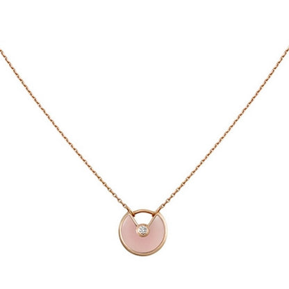 [Jesse jewelry]AMULETTE ROSE GOLD PINK MOP NECKLACE