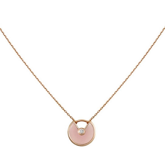 [Jesse jewelry]AMULETTE ROSE GOLD PINK MOP NECKLACE