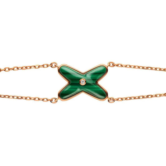 [Jesse jewelry]JEUX BRACELET MALACHITE PINK GOLD 1 DIAMOND