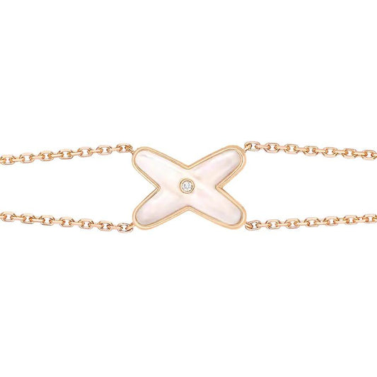 [Jesse jewelry]JEUX BRACELET WHITE MOP PINK GOLD 1 DIAMOND
