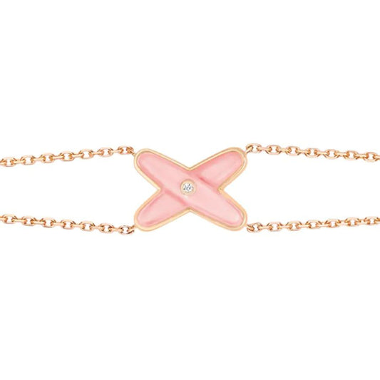 [Jesse jewelry]JEUX BRACELET PINK MOP PINK GOLD 1 DIAMOND
