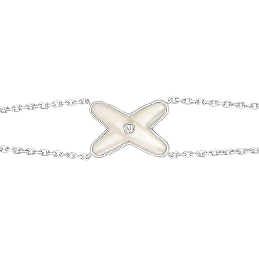 [Jesse jewelry]JEUX BRACELET WHITE MOP SILVER 1 DIAMOND