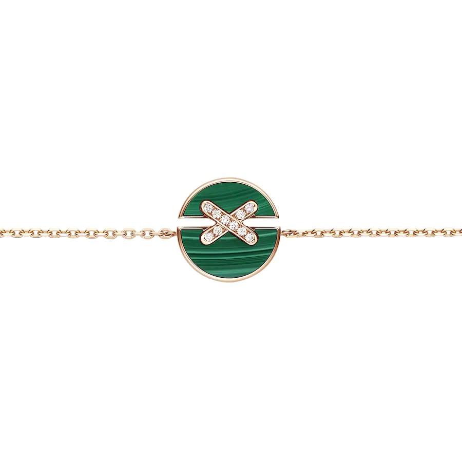 [Jesse jewelry]JEUX DE BRACELET MALACHITE PINK GOLD DIAMONDS