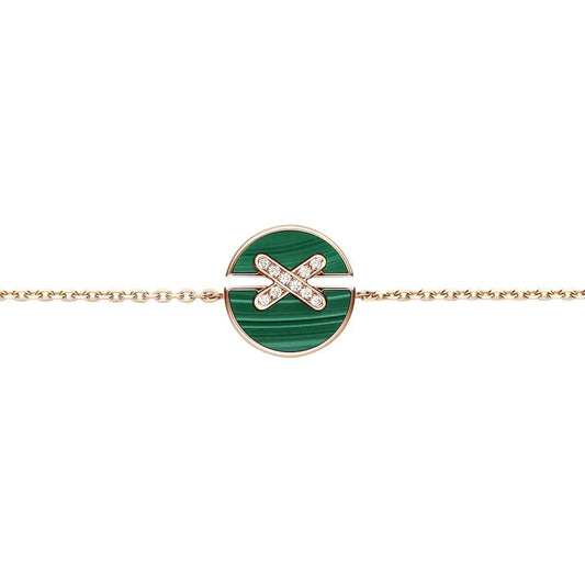 [Jesse jewelry]JEUX DE BRACELET MALACHITE PINK GOLD DIAMONDS