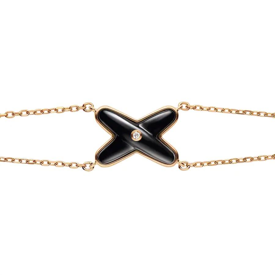 [Jesse jewelry]JEUX BRACELET ONYX PINK GOLD 1 DIAMOND