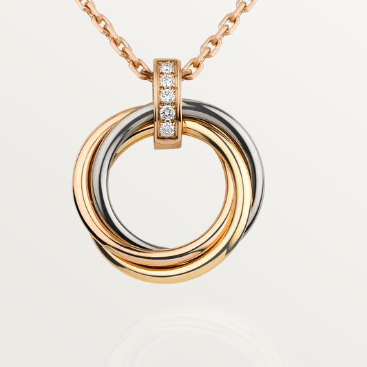 [Jesse jewelry]TRINITY NECKLACE GOLD  DIAMONDS