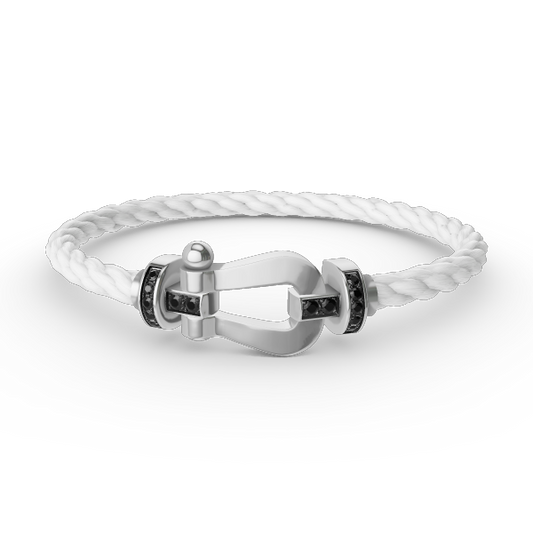 [Jesse jewelry]FORCE LARGE HORSESHOE BLACK DIAMOND BRACELET SILVER