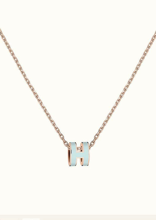 [Jesse jewelry]POP H LIGHT BLUE NECKLACE