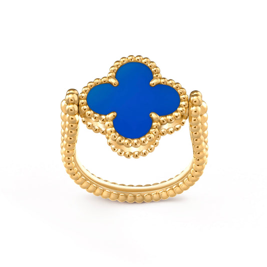 [Jesse jewelry]CLOVER RIVERSIBLE BLUE AGATE RING