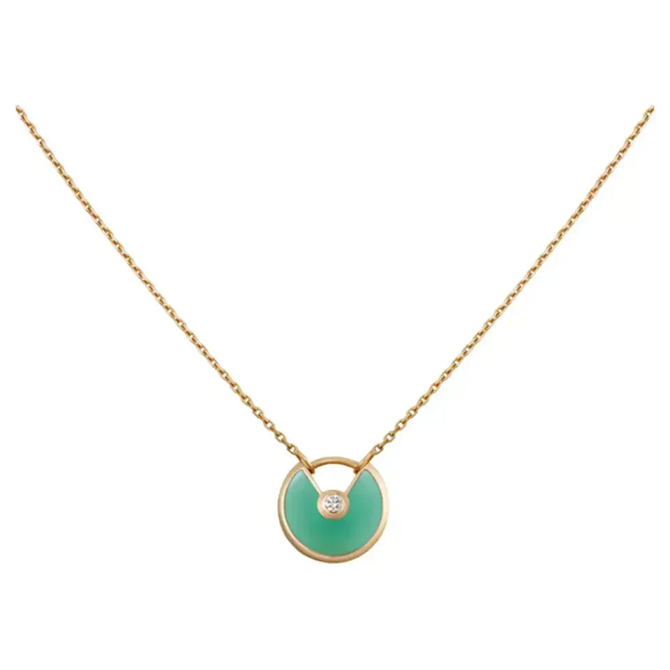 [Jesse jewelry]AMULETTE GOLD MALACHITE NECKLACE