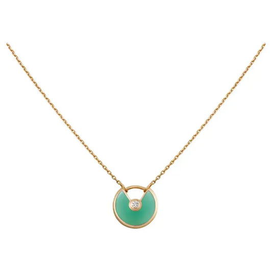 [Jesse jewelry]AMULETTE GOLD MALACHITE NECKLACE