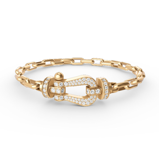 [Jesse jewelry]FORCE LARGE HORSESHOE CLASP  METAL BRACELET