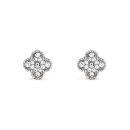 [Jesse jewelry]CLOVER 1 MOTIFS DIAMOND STUD EARRINGS SILVER