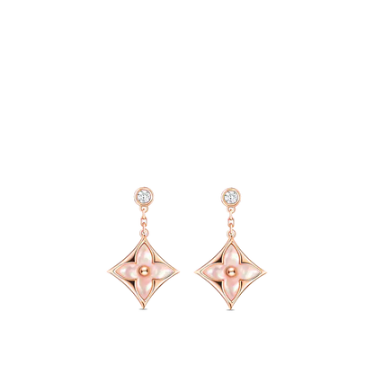 [Jesse jewelry]DOUBLE STAR PINK GOLD MOP DROP EARRINGS