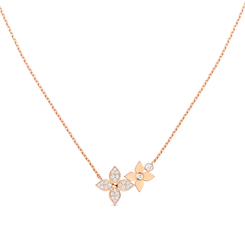 [Jesse jewelry]STAR BLOSSOM NECKLACE PINK GOLD DIAMONDS