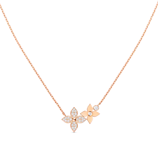 [Jesse jewelry]STAR BLOSSOM NECKLACE PINK GOLD DIAMONDS