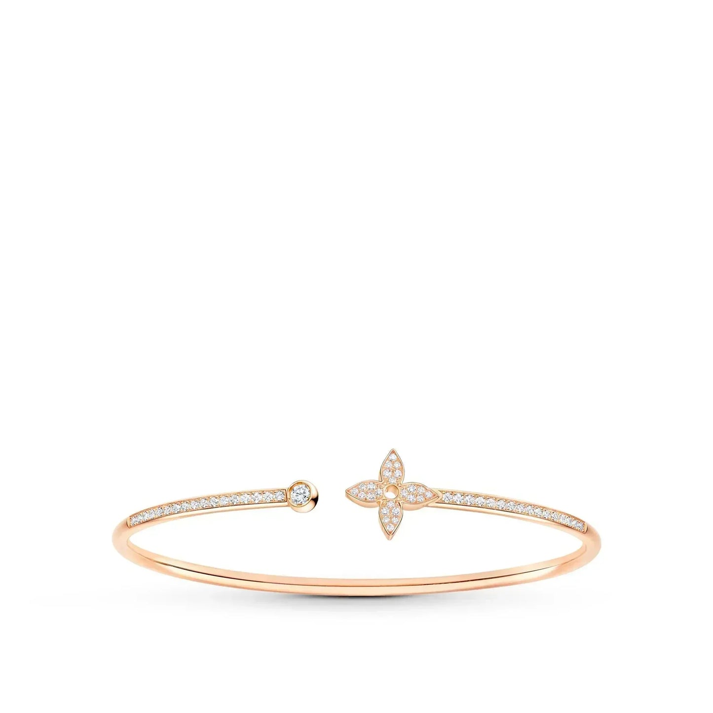 [Jesse jewelry]IDYLLE PINK GOLD OPEN BRACELET DIAMOND PAVED