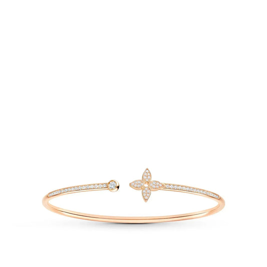 [Jesse jewelry]IDYLLE PINK GOLD OPEN BRACELET DIAMOND PAVED