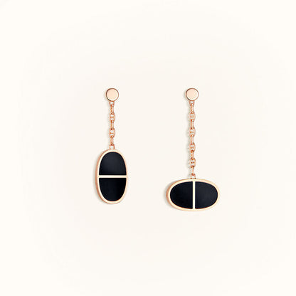 [Jesse jewelry]CHAINE VERSO BLACK CERAMIC EARRINGS