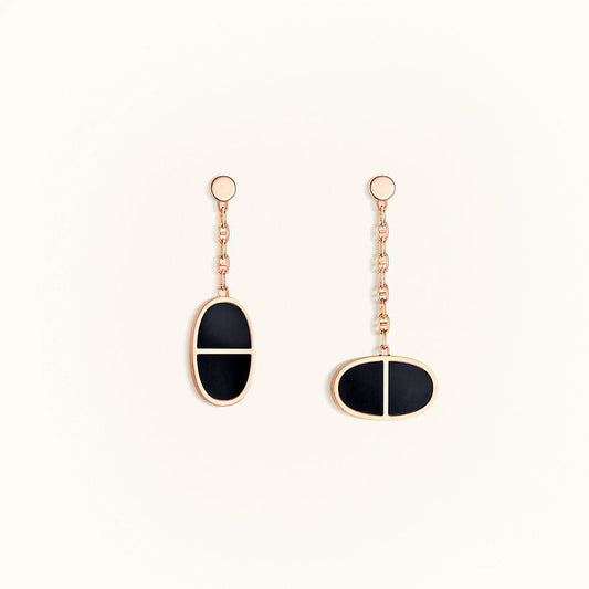 [Jesse jewelry]CHAINE VERSO BLACK CERAMIC EARRINGS