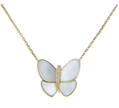 [Jesse jewelry]BUTTERFLY GOLD MOP DIAMOND NECKLACE