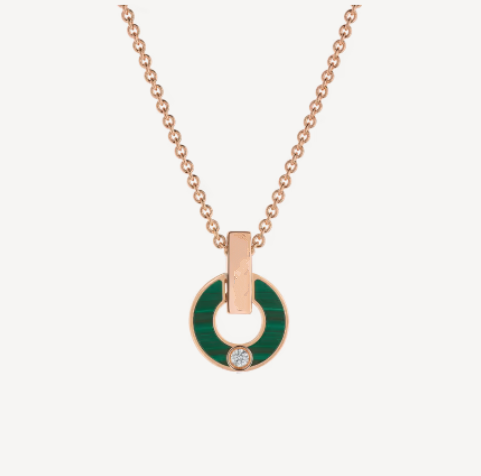 [Jesse jewelry]GARI NECKLACE PINK GOLD MALACHITE