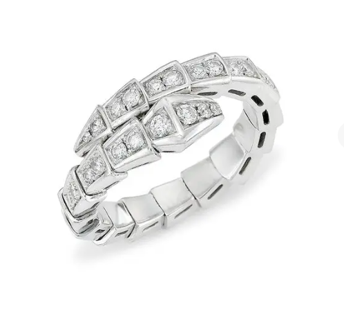 [Jesse jewelry]SERPENTI RING SILVER DIAMOND PAVED 4MM