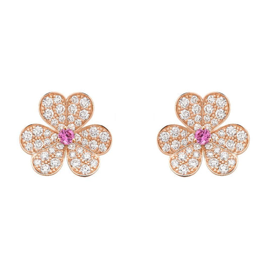 [Jesse jewelry]FRIVOLE PINK GOLD FLOWER DIAMOND EARRINGS