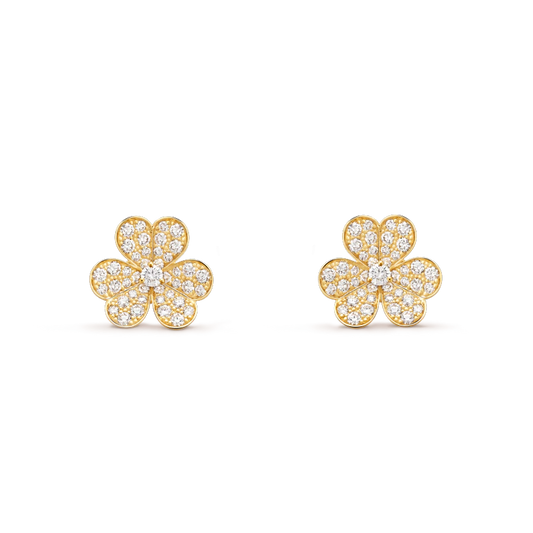 [Jesse jewelry]FRIVOLE GOLD FLOWER DIAMOND EARRINGS