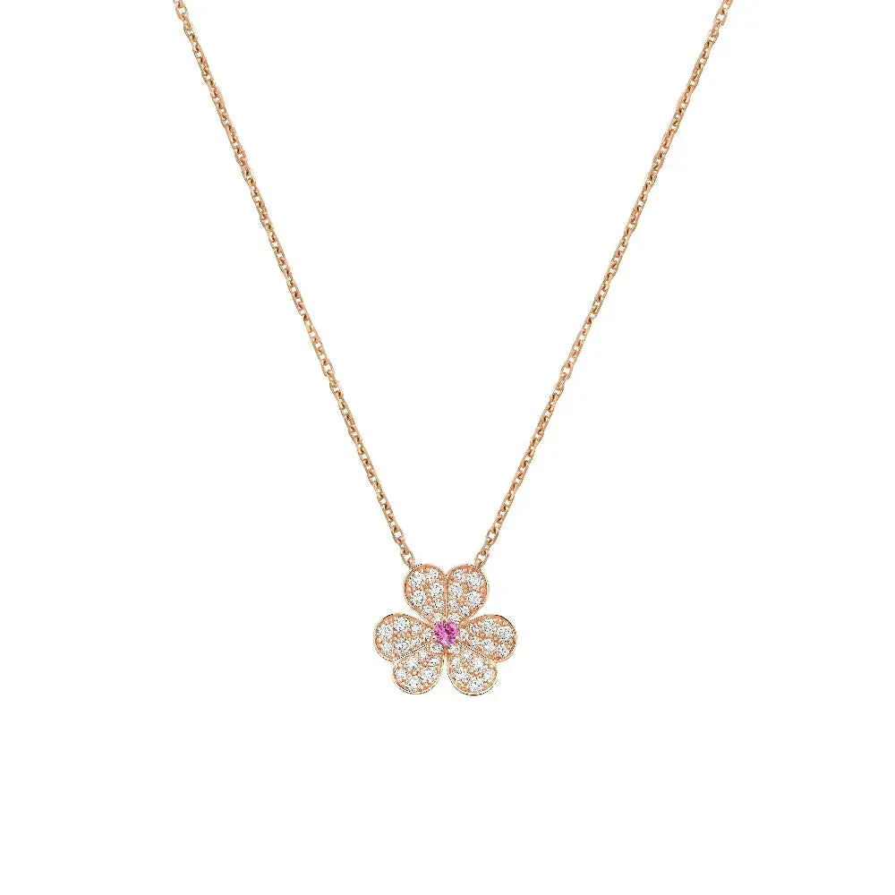[Jesse jewelry]FRIVOLE ROSE GOLD FLOWER DIAMOND NECKLACE