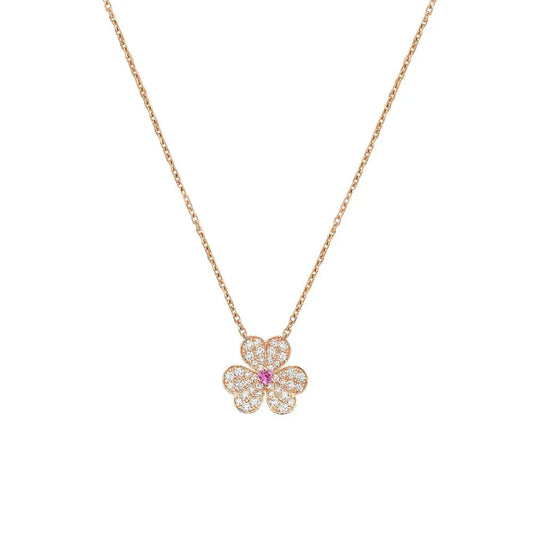 [Jesse jewelry]FRIVOLE ROSE GOLD FLOWER DIAMOND NECKLACE