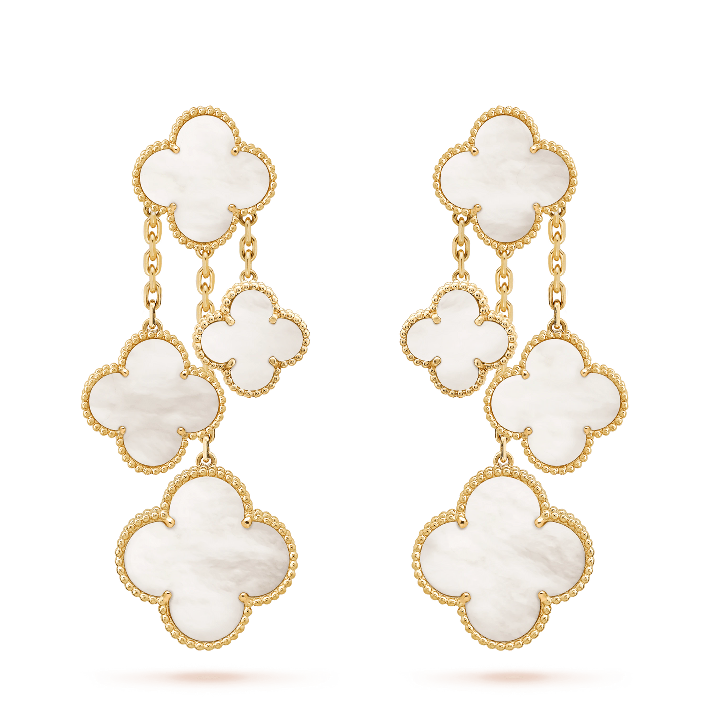 [Jesse jewelry]CLOVER EARRINGS WHITE MOP 4 MOTIFS GOLD