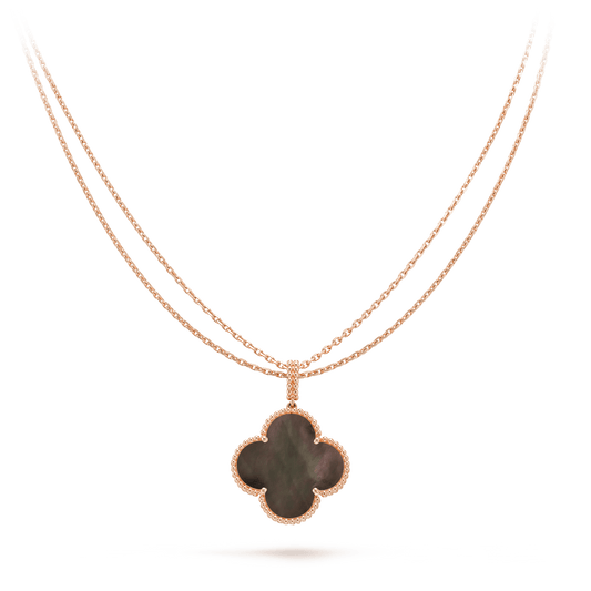 [Jesse jewelry]CLOVER 25MM GOLD DARK MOP BIG CLOVER NECKLACE