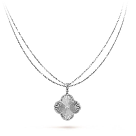 [Jesse jewelry]CLOVER 25MM SILVER BIG CLOVER NECKLACE