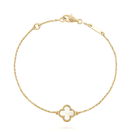 [Jesse jewelry]CLOVER WHITE MOP SINGLE FLOWER BRACELET