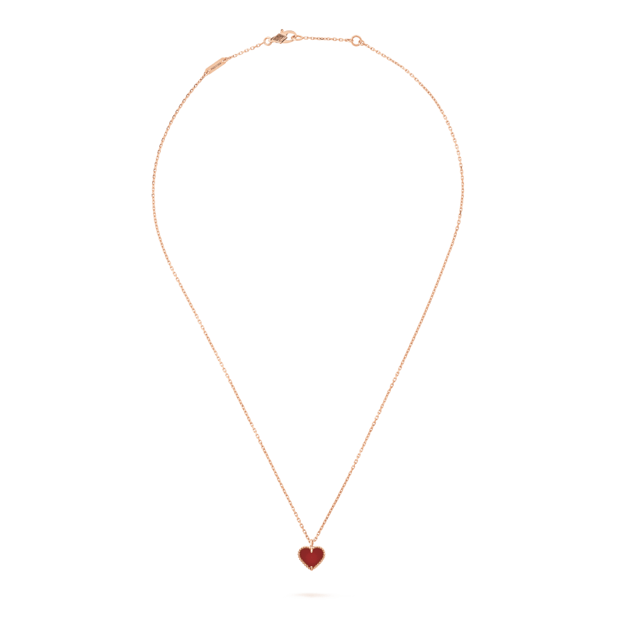 [Jesse jewelry]SWEET CLOVER CARNELIAN HEART NECKLACE