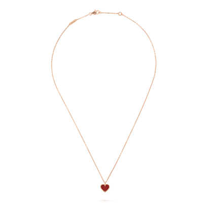 [Jesse jewelry]SWEET CLOVER CARNELIAN HEART NECKLACE