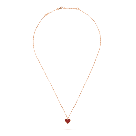 [Jesse jewelry]SWEET CLOVER CARNELIAN HEART NECKLACE