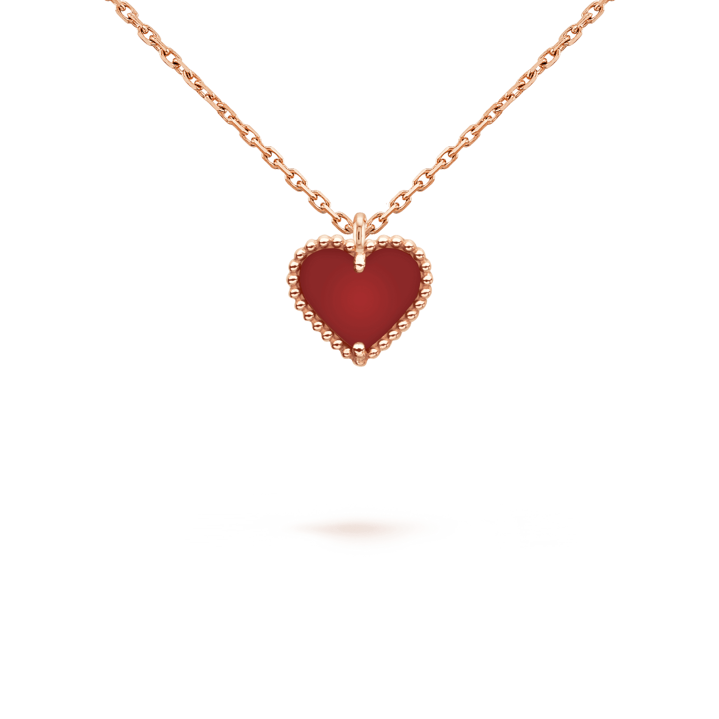 [Jesse jewelry]SWEET CLOVER CARNELIAN HEART NECKLACE