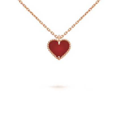 [Jesse jewelry]SWEET CLOVER CARNELIAN HEART NECKLACE