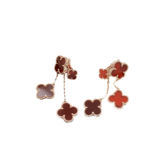 [Jesse jewelry]CLOVER EARRINGS CARNELIAN 4 MOTIFS PINK GOLD