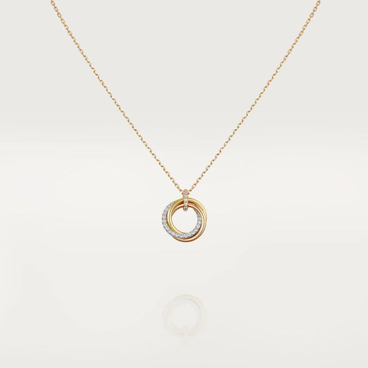 [Jesse jewelry]TRINITY NECKLACE SILVER GOLD PINK GOLD DIAMONDS